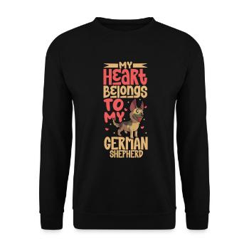 Dog Love - German Shepherd - Unisex Sweatshirt - black - Front - Alina (178cm) & Michal (187cm)