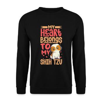 Dog Love - Shih Tzu - Unisex Sweatshirt - black - Front - Alina (178cm) & Michal (187cm)