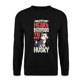 Dog Love - Siberian Husky - Unisex Sweatshirt - black - Front - Alina (178cm) & Michal (187cm)