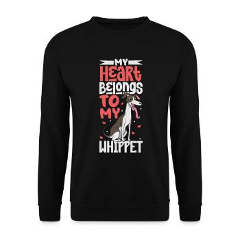 Amour de chien - Whippet - Sweat-shirt Unisexe - noir - Devant - Alina (178cm) & Michal (187cm)