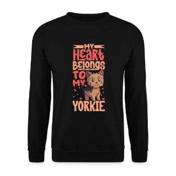 Dog Love - Yorkshire Terrier - Unisex Sweatshirt - black - Front - Alina (178cm) & Michal (187cm)