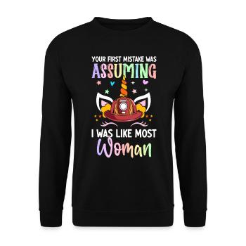 Firefighter Fire Fighting - Unisex Sweatshirt - black - Front - Alina (178cm) & Michal (187cm)