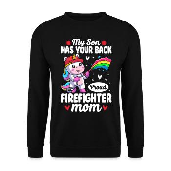 Fire Brigade Mom - Unisex Sweatshirt - black - Front - Alina (178cm) & Michal (187cm)
