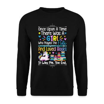 Flûte Girl Joueuse de flûte - Sweat-shirt Unisexe - noir - Devant - Alina (178cm) & Michal (187cm)