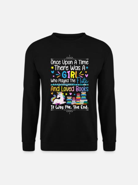 Flötenmädchen Flötenspielerin - Unisex Pullover - Schwarz