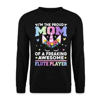 Flötenspieler - Unisex Pullover - Schwarz - Vorne - Alina (178cm) & Michal (187cm)