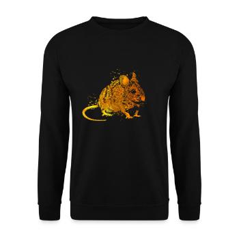 Farbenfrohe Maus - Unisex Pullover - Schwarz - Vorne - Alina (178cm) & Michal (187cm)