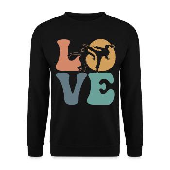 Combattant d’arts martiaux de capoeira - Sweat-shirt Unisexe - noir - Devant - Alina (178cm) & Michal (187cm)