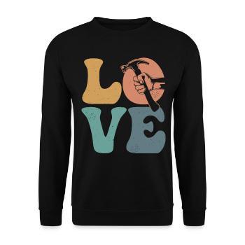 Carpenter Woodworking Woodworker Joinery - Unisex Sweatshirt - black - Front - Alina (178cm) & Michal (187cm)