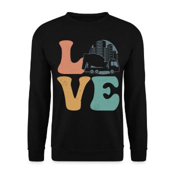 Cement Mixer Concrete Mixer Concrete Paver - Unisex Sweatshirt - black - Front - Alina (178cm) & Michal (187cm)