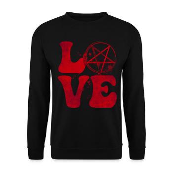 AMOUR pentagramme satanisme satanique rouge Goth - Sweat-shirt Unisexe - noir - Devant - Alina (178cm) & Michal (187cm)