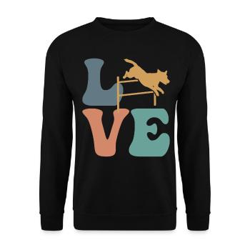 Hund Agility Hundetrainer - Unisex Pullover - Schwarz - Vorne - Alina (178cm) & Michal (187cm)