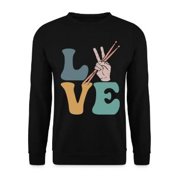 Trommler Trommeln Trommeln - Unisex Pullover - Schwarz - Vorne - Alina (178cm) & Michal (187cm)
