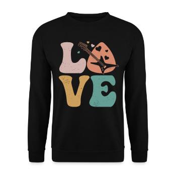 Electric Guitar Electronic Guitar Guitarist - Unisex Sweatshirt - black - Front - Alina (178cm) & Michal (187cm)