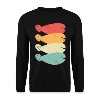 Funny Sacabambaspis Fish Meme Retro - Unisex Sweatshirt - black - Front - Alina (178cm) & Michal (187cm)