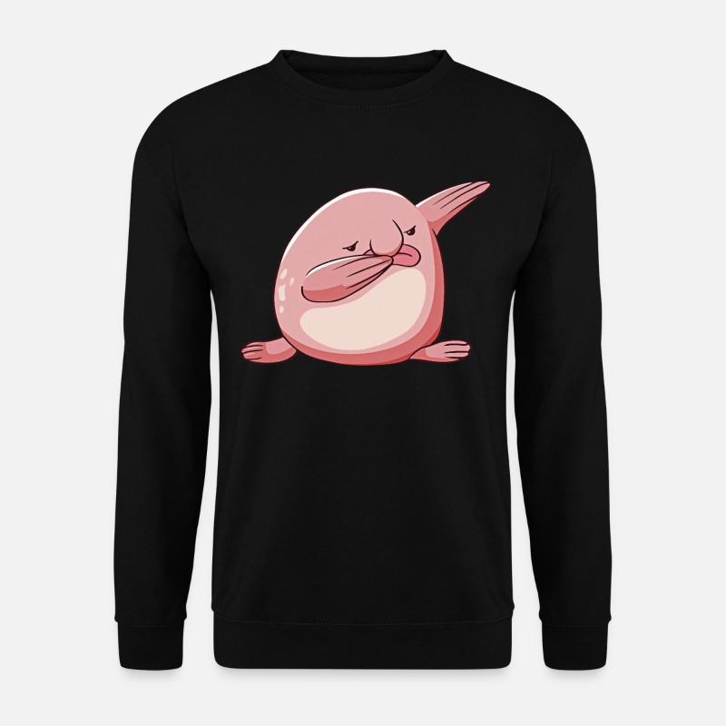 Kawaii Tupfender Klecksfisch - Unisex Pullover - Schwarz