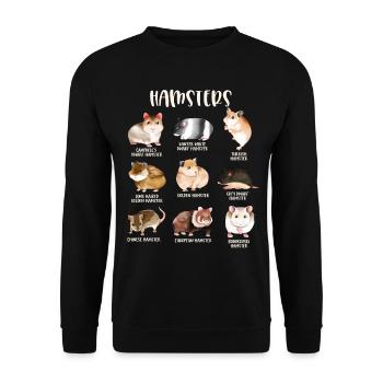 Viele Hamsterarten - Unisex Pullover - Schwarz - Vorne - Alina (178cm) & Michal (187cm)