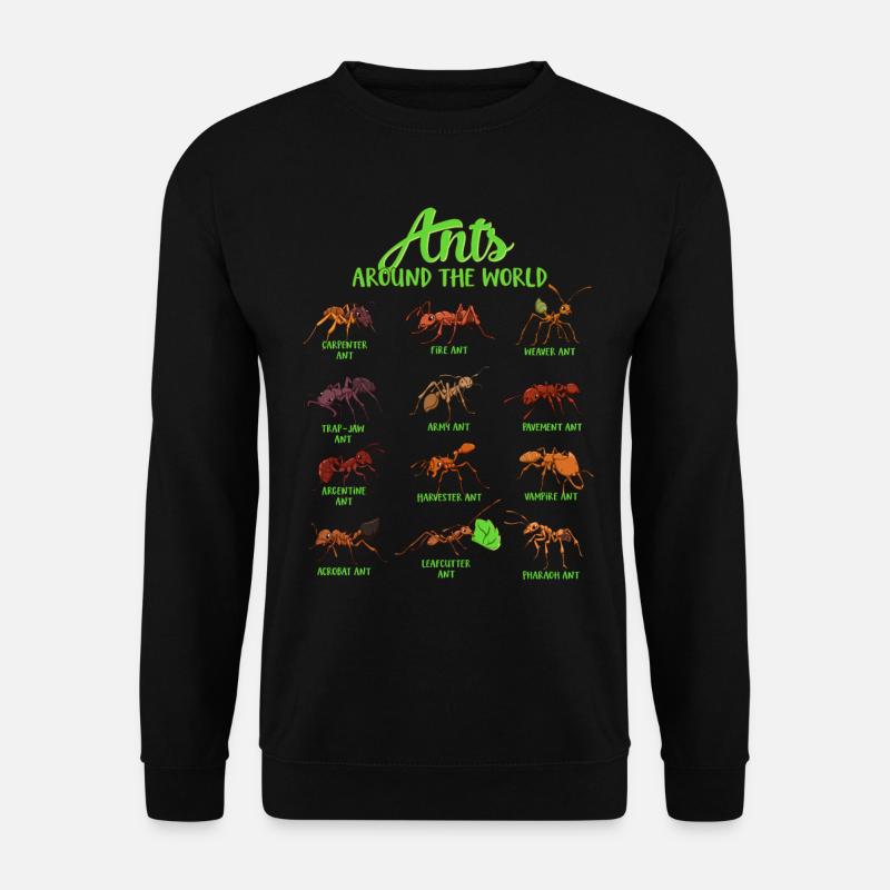 Ameisen der Welt - Ameisenarten - Unisex Pullover - Schwarz