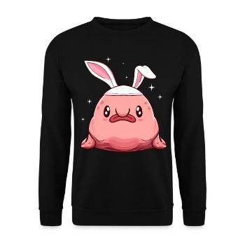 Kawaii Blobfish lapin de Pâques lapin - Sweat-shirt Unisexe - noir - Devant - Alina (178cm) & Michal (187cm)