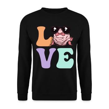 Groovy Blobfisch - Unisex Pullover - Schwarz - Vorne - Alina (178cm) & Michal (187cm)