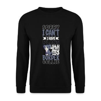 Projets avec mon Border Collie - Sweat-shirt Unisexe - noir - Devant - Alina (178cm) & Michal (187cm)