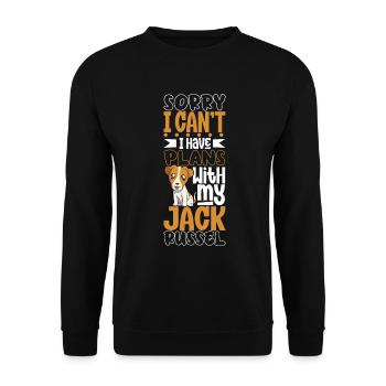 Pläne mit meinem Jack Russel Terrier - Unisex Pullover - Schwarz - Vorne - Alina (178cm) & Michal (187cm)