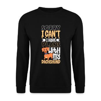 Projets avec mon teckel - Sweat-shirt Unisexe - noir - Devant - Alina (178cm) & Michal (187cm)