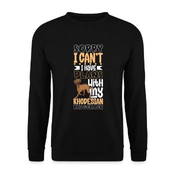 Pläne mit meinem Rhodesian Ridgeback - Unisex Pullover - Schwarz - Vorne - Alina (178cm) & Michal (187cm)