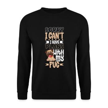 Plans avec mon carlin - Sweat-shirt Unisexe - noir - Devant - Alina (178cm) & Michal (187cm)