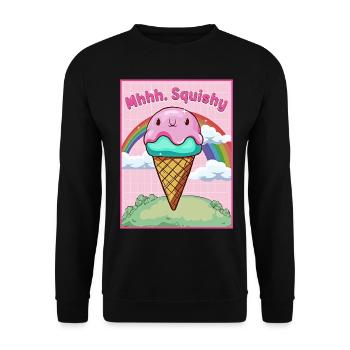 Kawaii Blobfish Ice Cream - Unisex Sweatshirt - black - Front - Alina (178cm) & Michal (187cm)