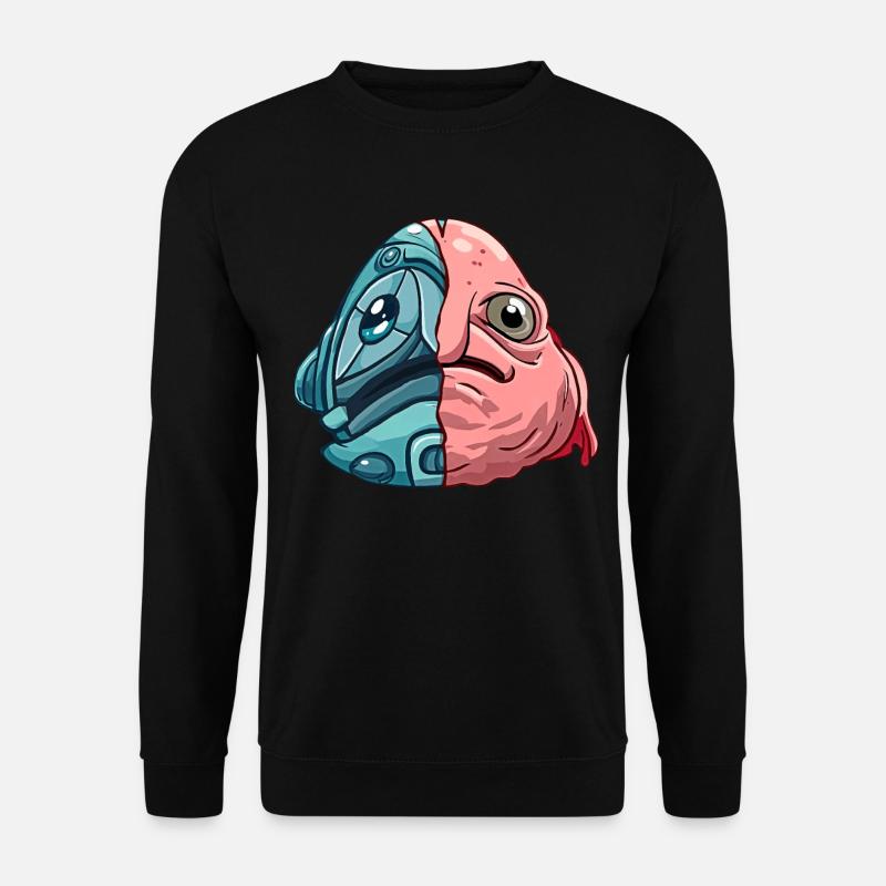 Kawaii Blobfisch Cyber-Roboter - Unisex Pullover - Schwarz