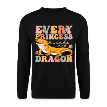 Groovy Bearded Dragon Girl - Unisex Pullover - Schwarz - Vorne - Alina (178cm) & Michal (187cm)