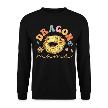 Groovy Bearded Dragon Mom Lizard Lover - Unisex Sweatshirt - black - Front - Alina (178cm) & Michal (187cm)