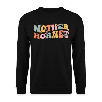 Groovy apiculteur abeille mère - Sweat-shirt Unisexe - noir - Devant - Alina (178cm) & Michal (187cm)