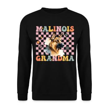 Groovy Belgian Malinois Dog - Unisex Sweatshirt - black - Front - Alina (178cm) & Michal (187cm)