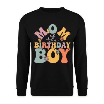 Groovy Birthday Mom - Unisex Sweatshirt - black - Front - Alina (178cm) & Michal (187cm)