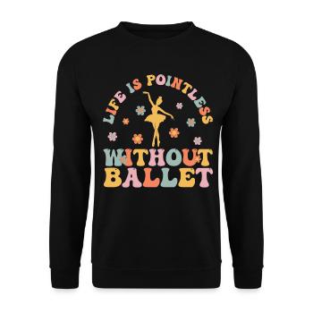 Groovy Ballerina - Unisex Sweatshirt - black - Front - Alina (178cm) & Michal (187cm)