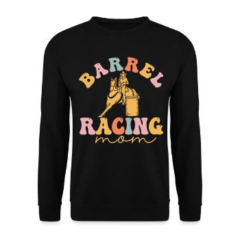 Groovy Barrel Racer Rodeo Pferd - Unisex Pullover - Schwarz - Vorne - Alina (178cm) & Michal (187cm)