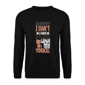 Projets avec mon Yorkshire Terrier - Sweat-shirt Unisexe - noir - Devant - Alina (178cm) & Michal (187cm)