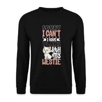 Projets avec mon West Highland Terrier - Sweat-shirt Unisexe - noir - Devant - Alina (178cm) & Michal (187cm)