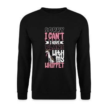 Plans with my Whippet - Unisex Sweatshirt - black - Front - Alina (178cm) & Michal (187cm)