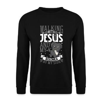 Jésus et le chien - Bolonka Zwetna - Sweat-shirt Unisexe - noir - Devant - Alina (178cm) & Michal (187cm)