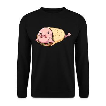 Burrito amusant au poisson Blob - Sweat-shirt Unisexe - noir - Devant - Alina (178cm) & Michal (187cm)