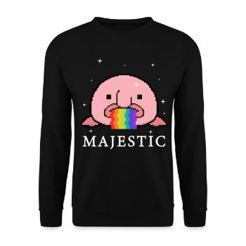 Blobfish Rainbow Pixel - Unisex Sweatshirt - black - Front - Alina (178cm) & Michal (187cm)