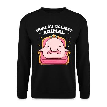 Funny Blob Fish - Unisex Sweatshirt - black - Front - Alina (178cm) & Michal (187cm)