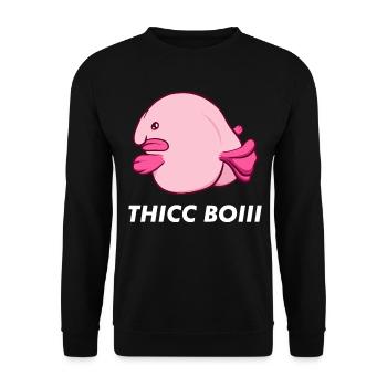 Kawaii Blob Fish - Unisex Sweatshirt - black - Front - Alina (178cm) & Michal (187cm)
