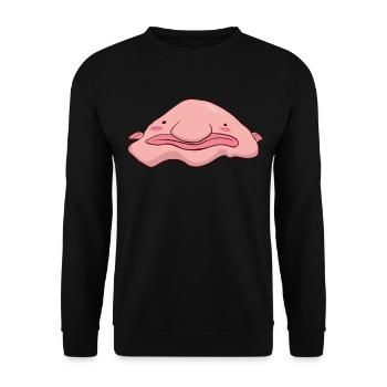 Kawaii Squishy Kawaii Blobfish - Sweat-shirt Unisexe - noir - Devant - Alina (178cm) & Michal (187cm)