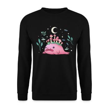 Cottagecore Blobfisch Witchy - Unisex Pullover - Schwarz - Vorne - Alina (178cm) & Michal (187cm)
