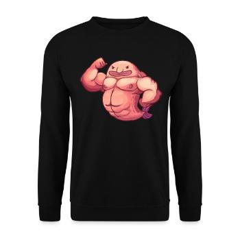 Funny Gym Workout Blob Fish - Unisex Sweatshirt - black - Front - Alina (178cm) & Michal (187cm)