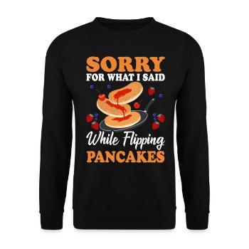 Pancake Maker - Unisex Sweatshirt - black - Front - Alina (178cm) & Michal (187cm)